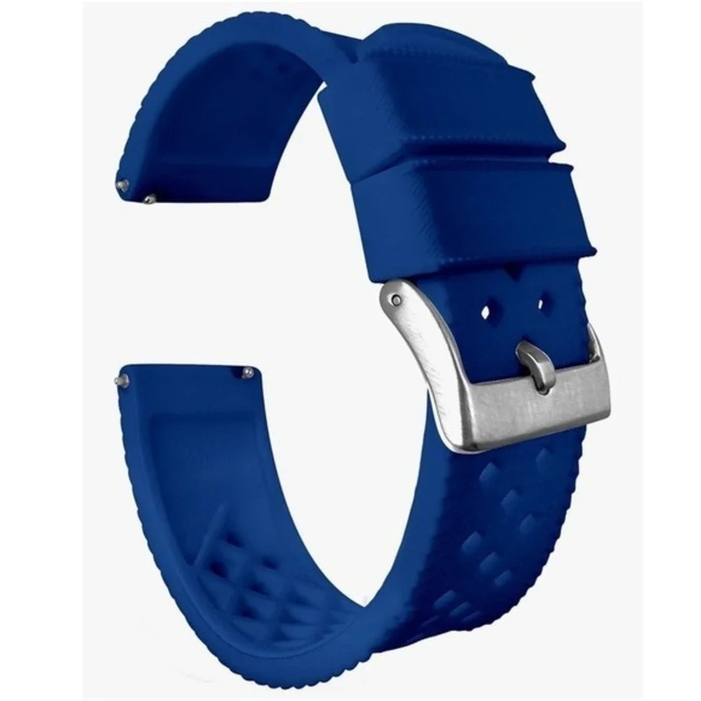 Barton Blue Silicone Watch Band 18mm Quick Release Sport Strap Waterproof - Picture 4 of 10